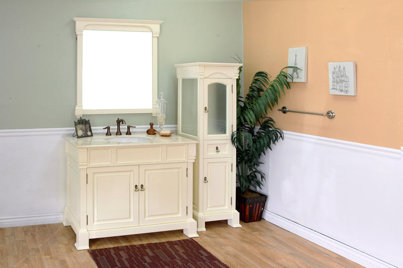 Bellaterra 42" Single Sink Vanity Wood Cream White 205042-CR