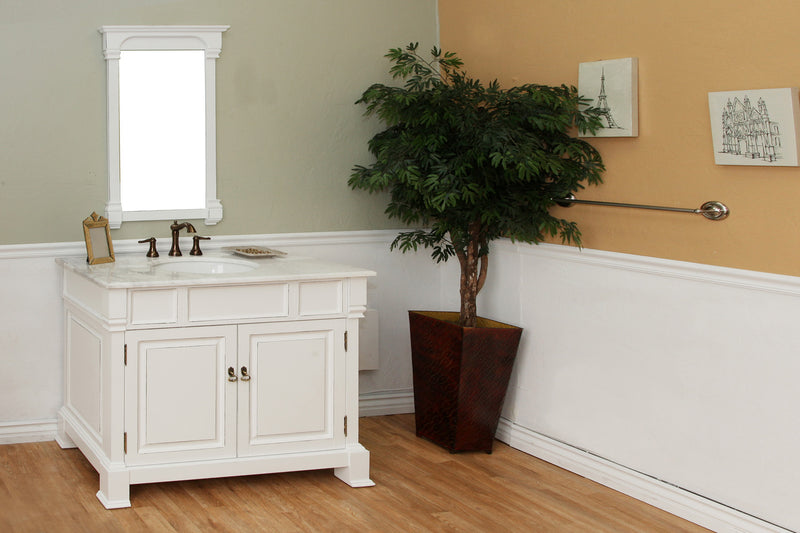 Bellaterra 42" Single Sink Vanity Wood White 205042-WH