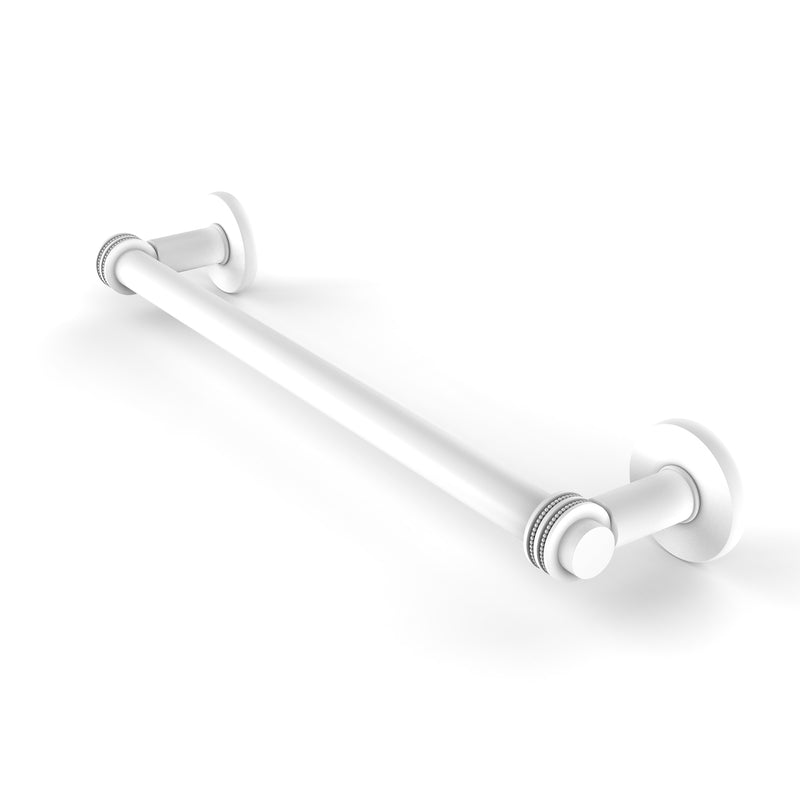 Allied Brass Continental Collection 24 Inch Towel Bar with Dotted Detail 2051D-24-WHM