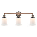 Canton Bath Vanity Light shown in the Antique Copper finish with a Matte White shade