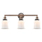 Canton Bath Vanity Light shown in the Antique Copper finish with a Matte White shade