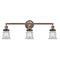 Canton Bath Vanity Light shown in the Antique Copper finish with a Clear shade