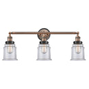 Canton Bath Vanity Light shown in the Antique Copper finish with a Clear shade