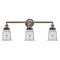 Canton Bath Vanity Light shown in the Antique Copper finish with a Clear shade