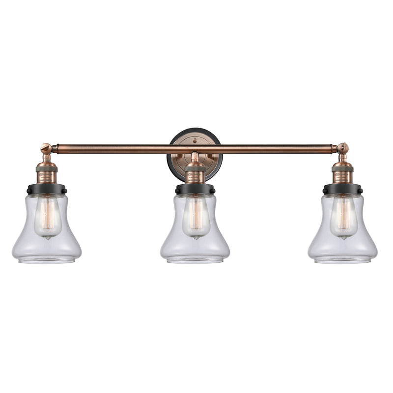 Bellmont Bath Vanity Light shown in the Antique Copper finish with a Clear shade