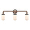 Dover Bath Vanity Light shown in the Antique Copper finish with a Matte White shade