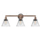 Cone Bath Vanity Light shown in the Antique Copper finish with a Clear shade