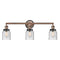 Bell Bath Vanity Light shown in the Antique Copper finish with a Seedy shade