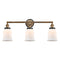 Canton Bath Vanity Light shown in the Brushed Brass finish with a Matte White shade