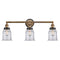 Canton Bath Vanity Light shown in the Brushed Brass finish with a Clear shade