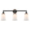 Canton Bath Vanity Light shown in the Matte Black finish with a Matte White shade