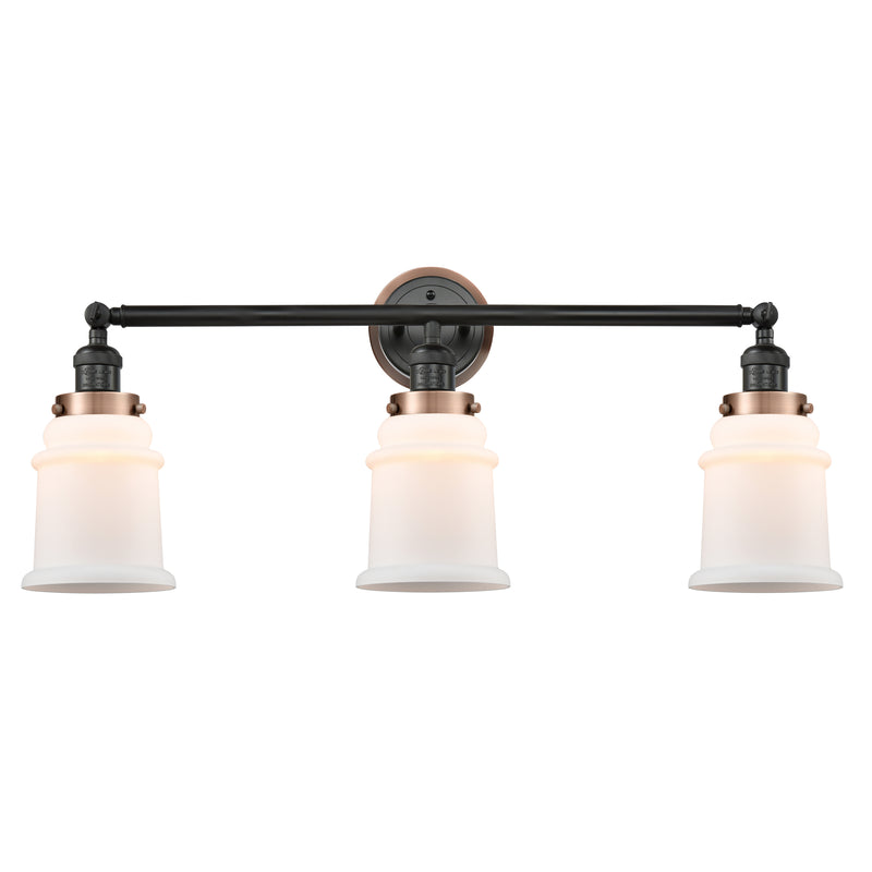 Canton Bath Vanity Light shown in the Matte Black finish with a Matte White shade