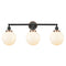 Beacon Bath Vanity Light shown in the Matte Black finish with a Matte White shade
