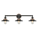 Railroad Bath Vanity Light shown in the Matte Black finish with a Matte Black shade