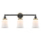 Canton Bath Vanity Light shown in the Matte Black finish with a Matte White shade