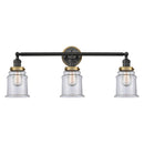 Canton Bath Vanity Light shown in the Matte Black finish with a Clear shade