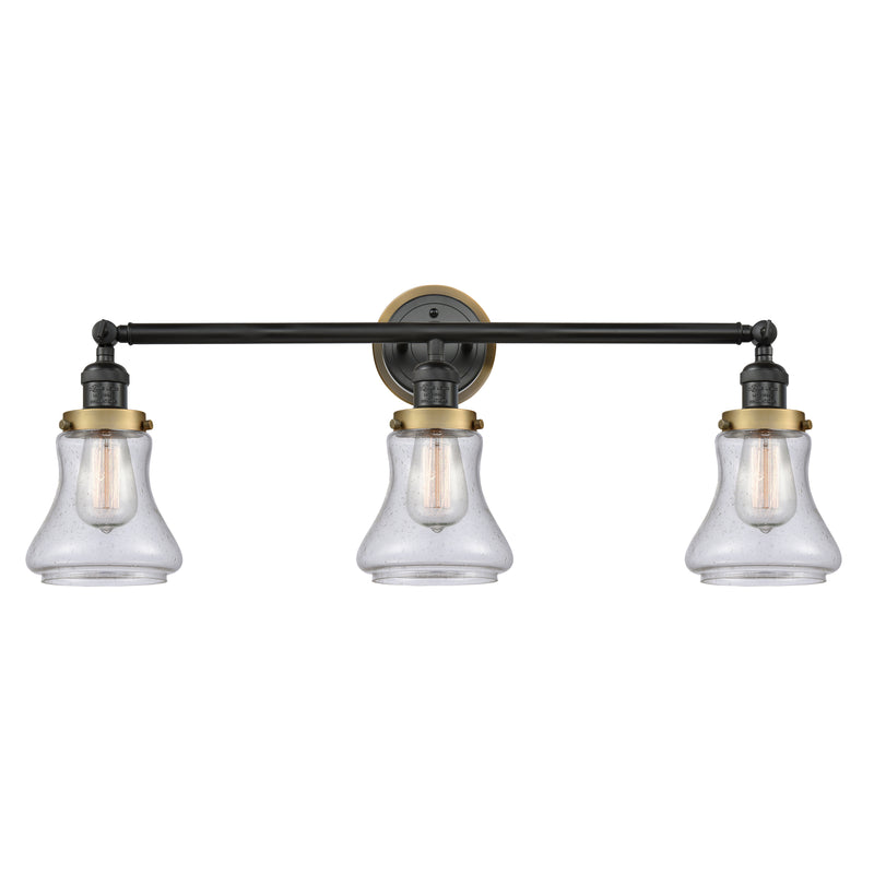 Bellmont Bath Vanity Light shown in the Matte Black finish with a Seedy shade