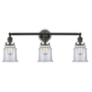 Canton Bath Vanity Light shown in the Matte Black finish with a Clear shade
