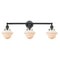 Oxford Bath Vanity Light shown in the Matte Black finish with a Matte White shade
