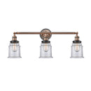 Canton Bath Vanity Light shown in the Antique Copper finish with a Clear shade