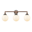 Beacon Bath Vanity Light shown in the Antique Copper finish with a Matte White shade