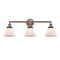 Cone Bath Vanity Light shown in the Antique Copper finish with a Matte White shade