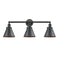 Appalachian Bath Vanity Light shown in the Matte Black finish with a Matte Black shade