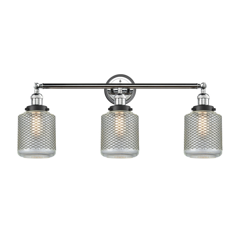 Stanton Bath Vanity Light shown in the Polished Chrome finish with a Clear Wire Mesh shade