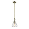 Fulton Mini Pendant shown in the Antique Brass finish with a Clear shade