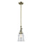 Canton Mini Pendant shown in the Antique Brass finish with a Clear shade