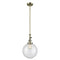 Beacon Mini Pendant shown in the Antique Brass finish with a Clear shade