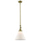 Cone Mini Pendant shown in the Antique Brass finish with a Matte White shade