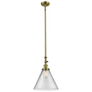 Cone Mini Pendant shown in the Antique Brass finish with a Clear shade