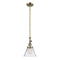 Cone Mini Pendant shown in the Antique Brass finish with a Clear shade