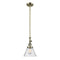 Cone Mini Pendant shown in the Antique Brass finish with a Seedy shade