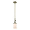 Bell Mini Pendant shown in the Antique Brass finish with a Matte White shade