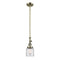 Bell Mini Pendant shown in the Antique Brass finish with a Clear shade