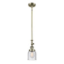 Bell Mini Pendant shown in the Antique Brass finish with a Seedy shade