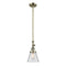 Cone Mini Pendant shown in the Antique Brass finish with a Clear shade