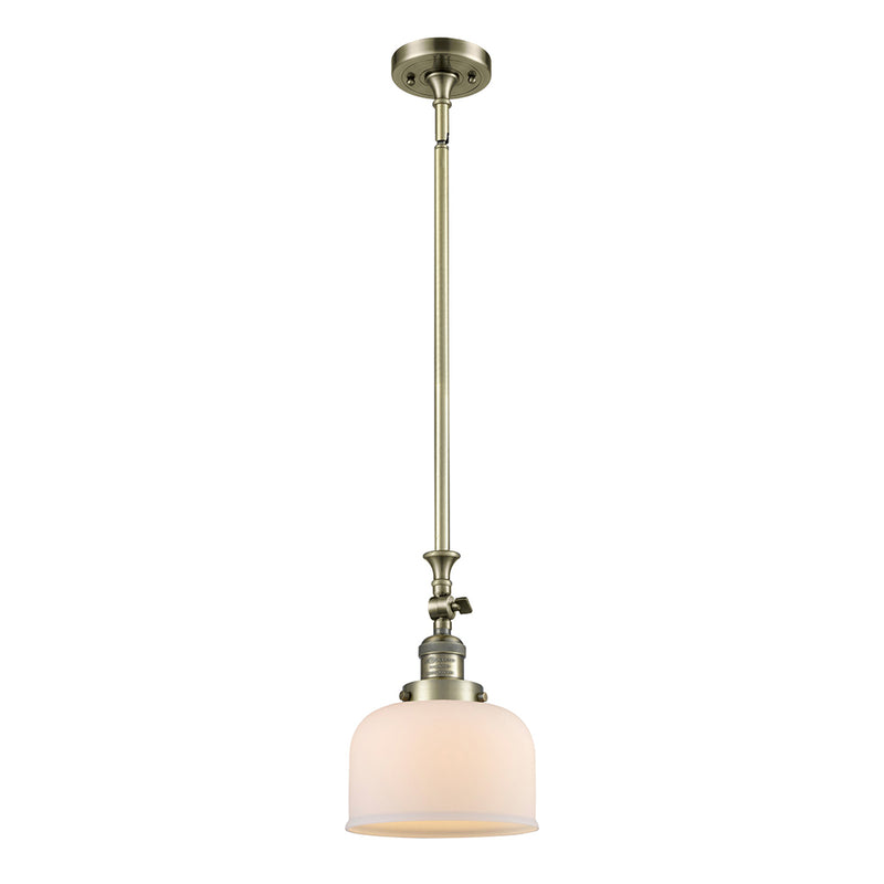 Bell Mini Pendant shown in the Antique Brass finish with a Matte White shade