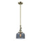 Bell Mini Pendant shown in the Antique Brass finish with a Plated Smoke shade