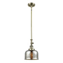 Bell Mini Pendant shown in the Antique Brass finish with a Silver Plated Mercury shade