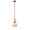 Fulton Mini Pendant shown in the Antique Copper finish with a Matte White shade