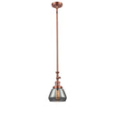 Fulton Mini Pendant shown in the Antique Copper finish with a Plated Smoke shade