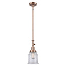 Canton Mini Pendant shown in the Antique Copper finish with a Clear shade