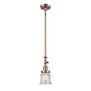 Canton Mini Pendant shown in the Antique Copper finish with a Seedy shade