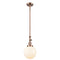 Beacon Mini Pendant shown in the Antique Copper finish with a Matte White shade