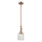 Colton Mini Pendant shown in the Antique Copper finish with a Clear Halophane shade