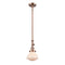 Olean Mini Pendant shown in the Antique Copper finish with a Matte White shade