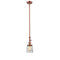 Bell Mini Pendant shown in the Antique Copper finish with a Clear shade